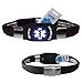 Waterproof Elite USB Silicone Medical ID Bracelet with 2 GB USB. Choose Your Color! (Black)
