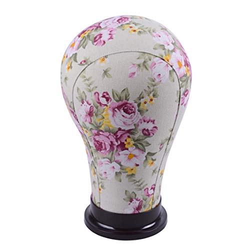 Tête de mannequin en toile rose 58,4 cm avec liège haute densité