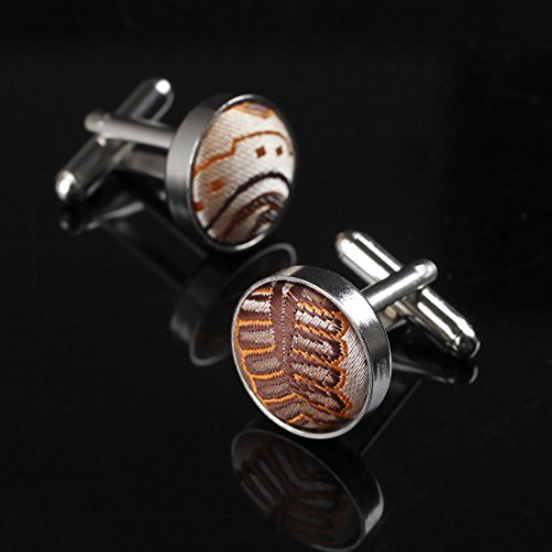 Dan Smith DHDB0005 Multicolored Cufflinks Microfiber Perfect 5 Pairs of Patterns Cufflinks Set