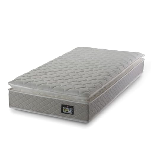 Colchão Solteiro Strong Pillow Top Espuma D45 88x188x24cm Bege - Suporta até 150kg por Pessoa