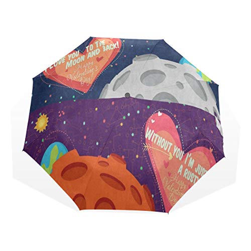 Umbrella Valentine's Day Heart Solar System Travel Golf Sun Rain Windproof umbrellas