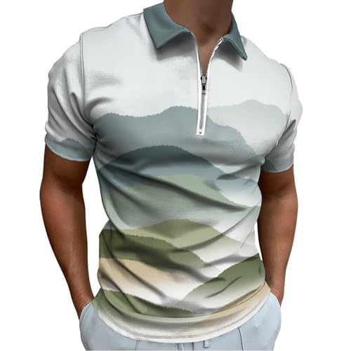 Polo de golf homme à imprimé montagne idéal pour le sport et le style business estival
