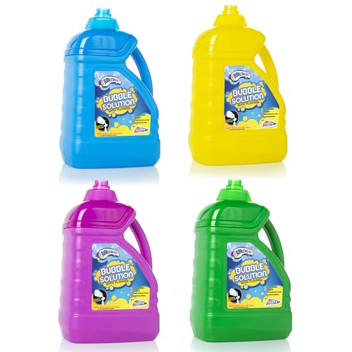 Grafix Bubble Solution Mega Refill Pack | 4 x 1.8L = 7.2L Total | Bubble Mixture for Machines Guns & Wands | Family Garden Fun