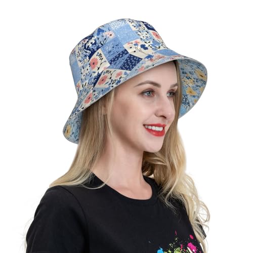 Image of Bucket Hat Double-Side-Wear Reversible Sun Hat Beach Travel Hiking for Women Men