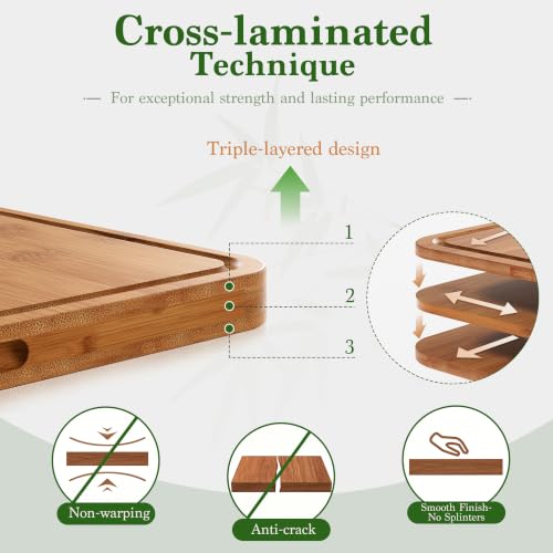 Bamboo Cutting Board 3-Piece Wooden Cutting Board for kitchen - Image 5