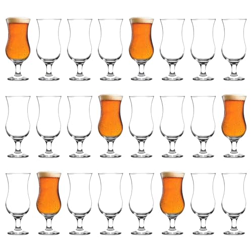 Rink Drink 460ml Vasos de Cerveza Artesanal con Tallo - Claro - 24x Grande Tulipán Cerveza Inglesa Sidra Pilsner Cóctel Bebida Copa Cáliz Juego de Vasos | Cristalería Regalos de Cumpleaños