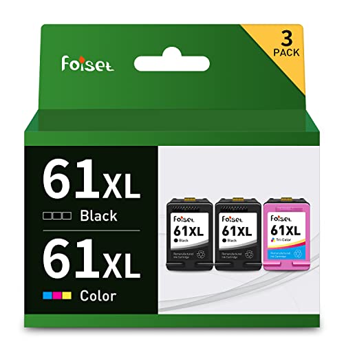 Foiset Remanufactured Replacement For Hp 61 61Xl Inkjet Forwith Hp Envy 4500 4501 5530 Deskjet 1510 2540 2541 2542 3510 3050A Officejet 4630 4635 Printer (2 Black,1 Color) #TOP8