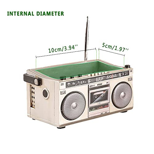 Image of Funny live 4.7 Inches Retro Recorder Shape Desktop Decoration Resin Crafts Ornaments Home Office Personality Multi-purpose Succulent Plant Pot | Pen Holder (Recorder)
