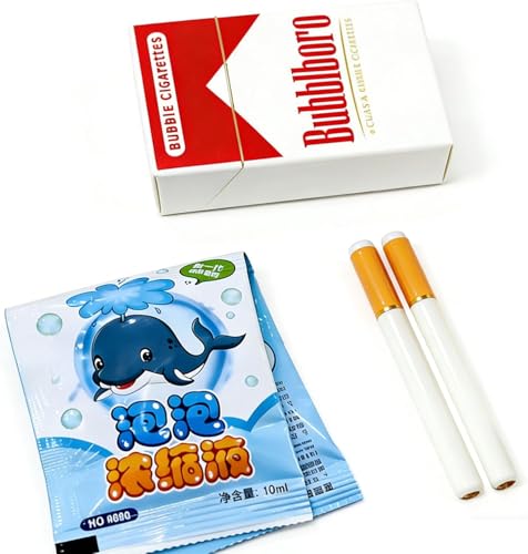 Image of Bubble Cigarette Pack Realistic Fake Cigarette Bubble Blower | Mini Cigarette Bubbles Maker for Stress Relief, Novelty Fidget Toy, Funny Party Favor, Prank Gift & Desk Toy for Adults