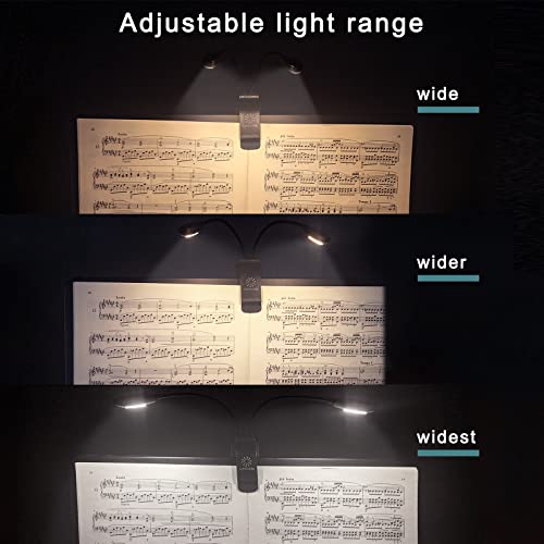 Dual Heads Rechargeable Book-Light For Reading At Night In Bed, Warm/White Reading Light With Clamp, 180° Adjustable Mini Clip On Light, Lightweight Eye Care Book Light Perfect For Readers & Kids #TOP2