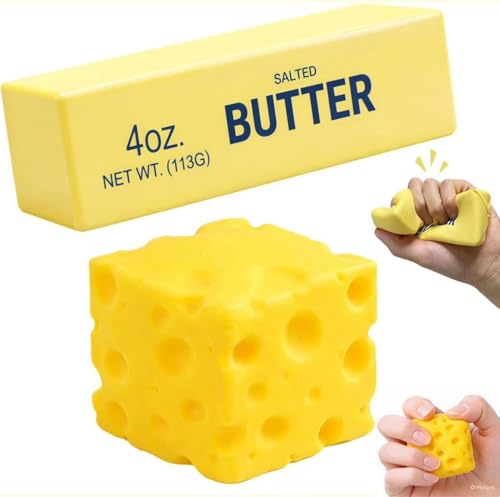 2 in 1 Butter Squishy Cheese Squishy Toy for Men Women Soft Toy For Anxiety & Stress Relief Hand Pressing Calm Toy.