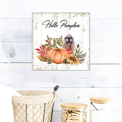 Plaque murale en bois rustique artisanale Hello Pumpkin - 7