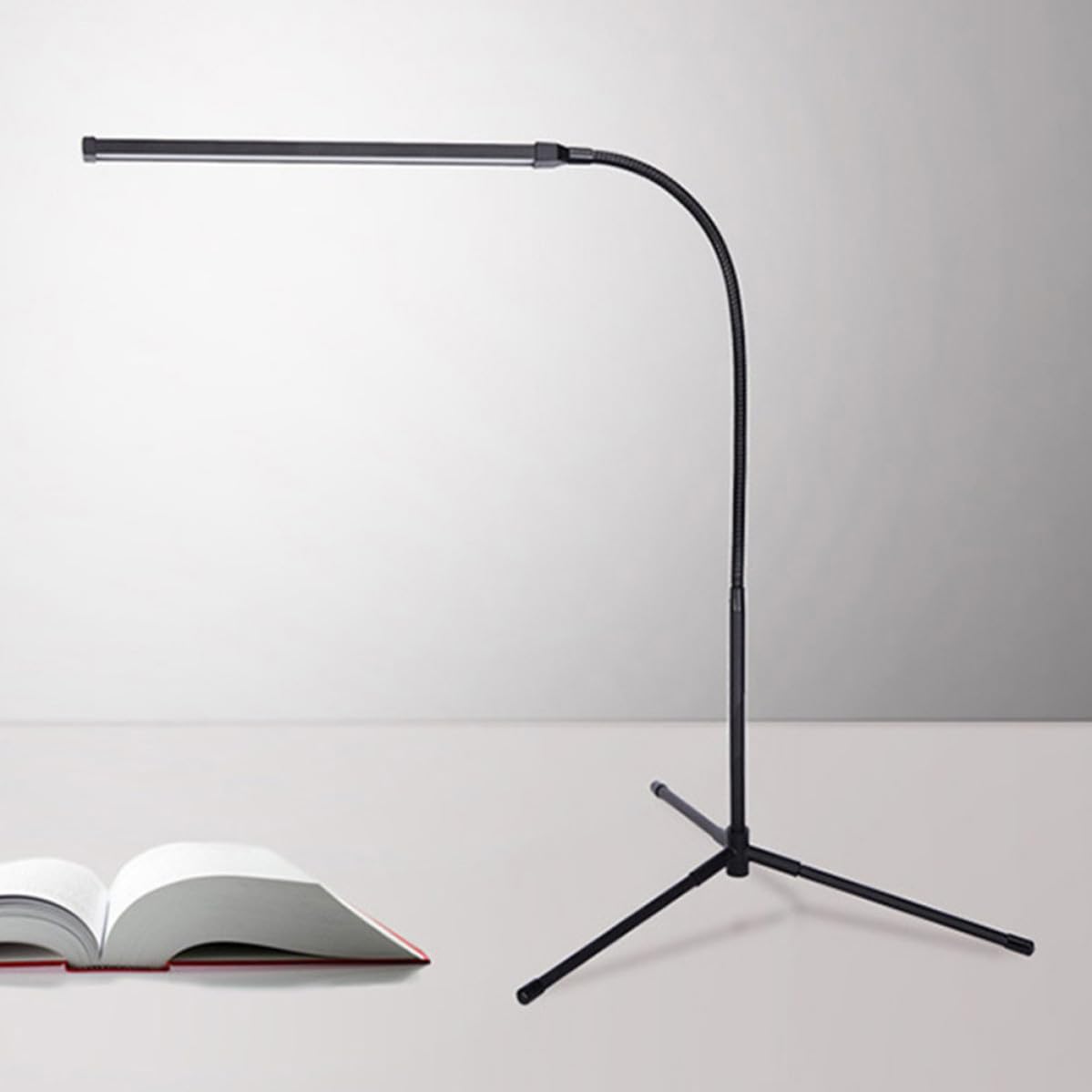 Lámpara de Lectura Negro LED Regulable con Clip, Brazo Largo | Alimentación Usb, Aluminio E Hierro, 1 Juego, Diseño Flexible para Escritorio y Cama