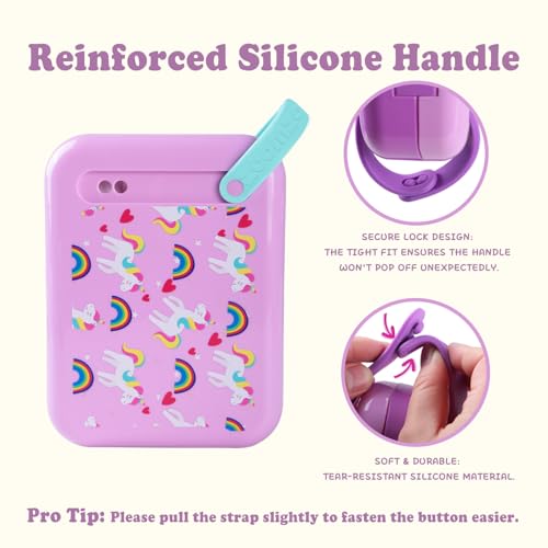 Image of Kids Bento Lunch Box for Boys & Girls - 4-Compartment Leak-Proof Lunch Container with Hidden Silicone Handle, Lightweight, BPA-Free, 855ml for School & Travel (pony)