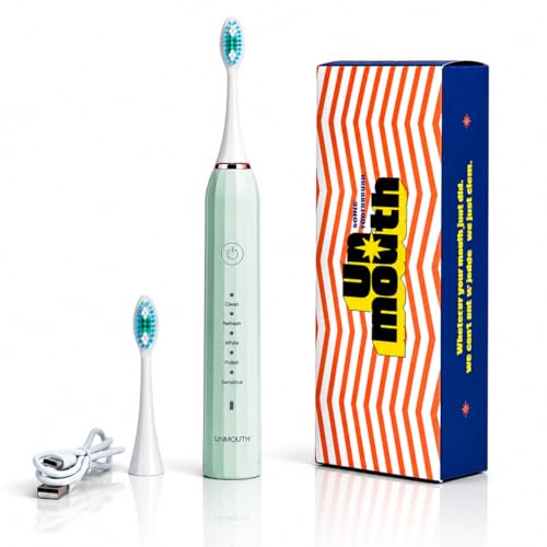 Image of Sonic Electric Toothbrush for Adults Rechargeable | 5 Modes, 43000 VPM Deep Clean, Smart 2-Min Timer, IPX7 Waterproof, Dupont Bristles, 60-Day Battery, Type-C Fast Charging (Green)