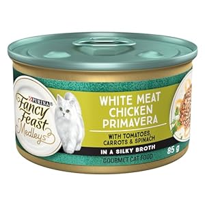 Fancy Feast Medleys Wet Cat Food, White Meat Chicken Primavera – 85 g Can (24 Pack)