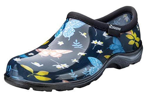Sloggers Women's Waterproof Rain Garden Shoe Comfort Insole (10, Butterflies)