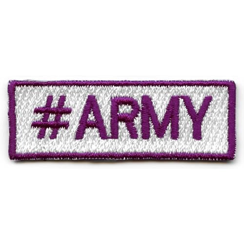#Army Patch Kpop Fan Hashtag Embroidered Iron On