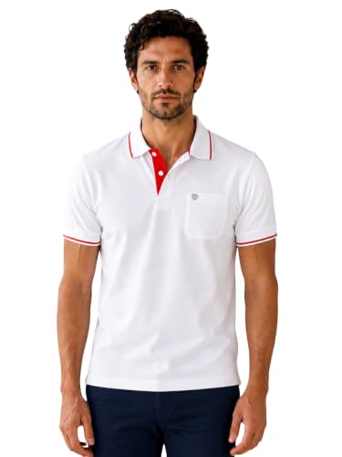 Image of Lux Cozi Men's T-Shirt with Chest Pocket | Polo T-Shirt for Man | Plain Casual Stylish | Half Sleeve| Cotton Blend Collar Polo T-Shirts for Men