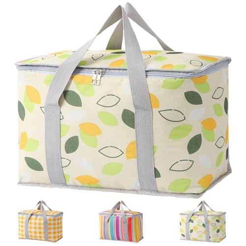 LaresDay Borsa termica isolata, 14 l (35 x 20 x 20 cm), Oxford 900D, riutilizzabile per campeggio, picnic, spiaggia e shopping, sacchetto refrigerante con maniglia per la consegna e le attività