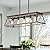 Farmhouse Kitchen Island Lighting, 5-Light Dining Room Light Fixtures, 31.5" Rectangular Chandeliers, Rustic Pendant Light Fixtures for Kitchen, Pool Table Lights, Walnutcolor