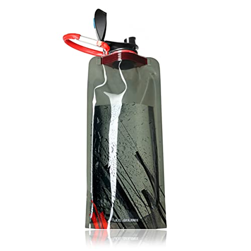 Ganzoo Trink-Tüte Festival mit Karabiner, 3 Stück, Trinkflasche 700 ml, faltbar, Wasser-Flasche 0,7 Liter, Behälte, Beutel, Trinkblase für Festival, Outdoor Camping Sport Flasche