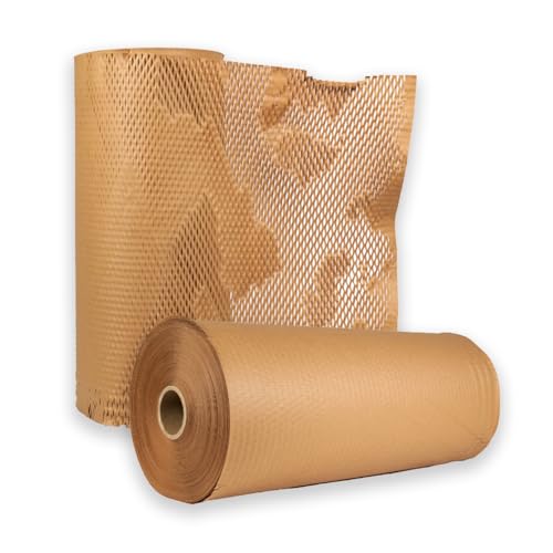 PSBM 2 Roll Honey Comb Packing Paper, 20 Inch x 1000 Feet Packaging Paper For Shipping Materials, Recyclable Honeycomb Paper