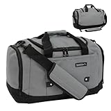 Small Sports Holdall 22L – 45x25x20cm Cabin Size Gym Bag, Travel Duffle Bag with Shoulder Strap – Lightweight Hand Luggage Underseat Bag - Grey