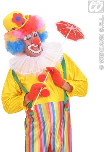 WIDMANN Clown Schmink-Set – 4 Farben + Weiß, Mit Pinsel, Schwamm & Roter Clownsnase