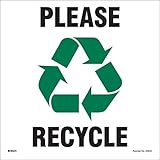 Brady Recycling and Conservation Labels, Indoor/Outdoor Industrial, Green/Black On White