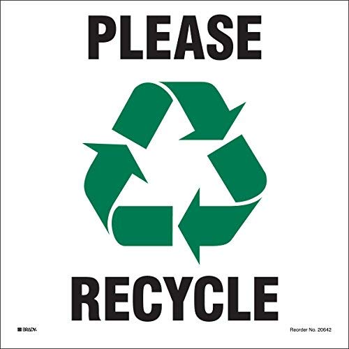 Brady Recycling and Conservation Labels, Indoor/Outdoor Industrial, Green/Black On White