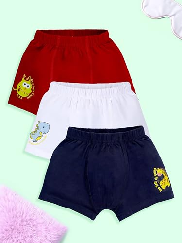 Image of KiddoPanti Boys Boxer Shorts Pack of 3 | Soft Cotton-Lycra Blend | Comfortable Fit with Bio Wash for All-Day Comfort | Kids Briefs