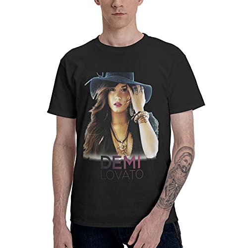 Teen American Singer Demi Actor Lovato T Shirt, Crew Neck Short Sleeve T Shirts for Youth & Adult, Wicking Cotton Tee Top, Casual Custom Apparel 3X-Large Black