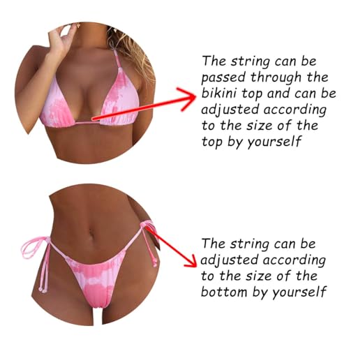 Image of MOSHENGQI Women Sexy Brazilian Bikini 2 Piece Spaghetti Strap Top Thong Swimsuit Bathing Suit