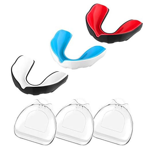 MoKo Mundschutz mit Belüfteter Hülle, 3 Stück Trägerlos Zahnschutz für Jugendliche/Erwachsene, BPA-Frei Passgen Athletisch Sportmundschutz für Boxen, Taekwondo, Wrestling, Baseball