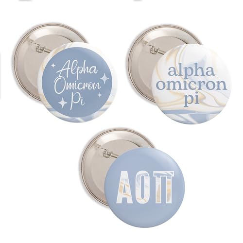 Desert Cactus Alpha Omicron Pi Sorority 3 Pieces of Variety Buttons Pin Back Badge 2.25-inch aoii - Marble Pack