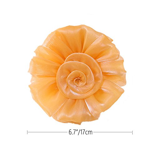 1 Pair Window Curtain Tieback Clip Rose Flower Curtain Tiebacks Christmas Decor Rope Braided Drapery Tassels Buckle Decorative Hand-Knitted Cord Bandages (Orange)
