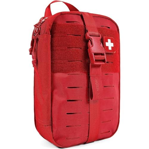 MY MEDIC MyFAK Standard Ifak First Aid Kit – 132 Life Saving Trauma and Medical Items – HSA FSA Eligible Survival Kit for Camping or Your Car – RED