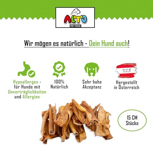 ALTO - Premium Pferdekopfhaut für Hunde - Hypoallergene Hunde Kauartikel - Hundeleckerli für Allergie beim Hund - Qualität aus Österreich - 400g