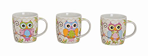 Set di 3 Set di tazze con stampa di gufi á 250 ML