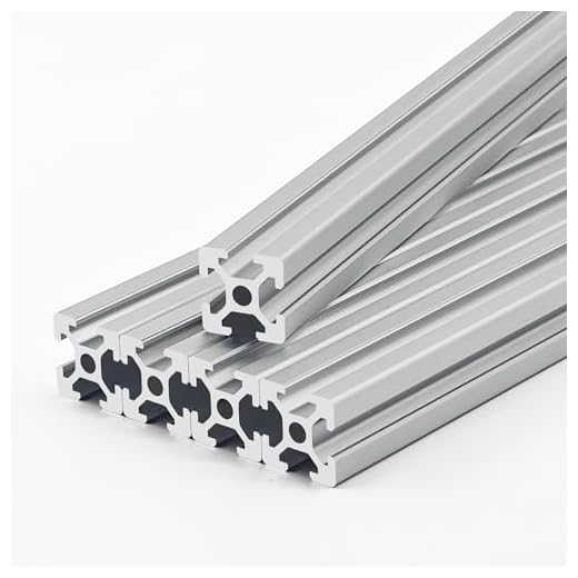 Bikykose 2020 T-Slot Aluminum Extrusion Profile, 4PCS 15.75" European Standard Anodized Linear Rail Guide for 3D Printer & CNC DIY, High-Strength Construction - Silver