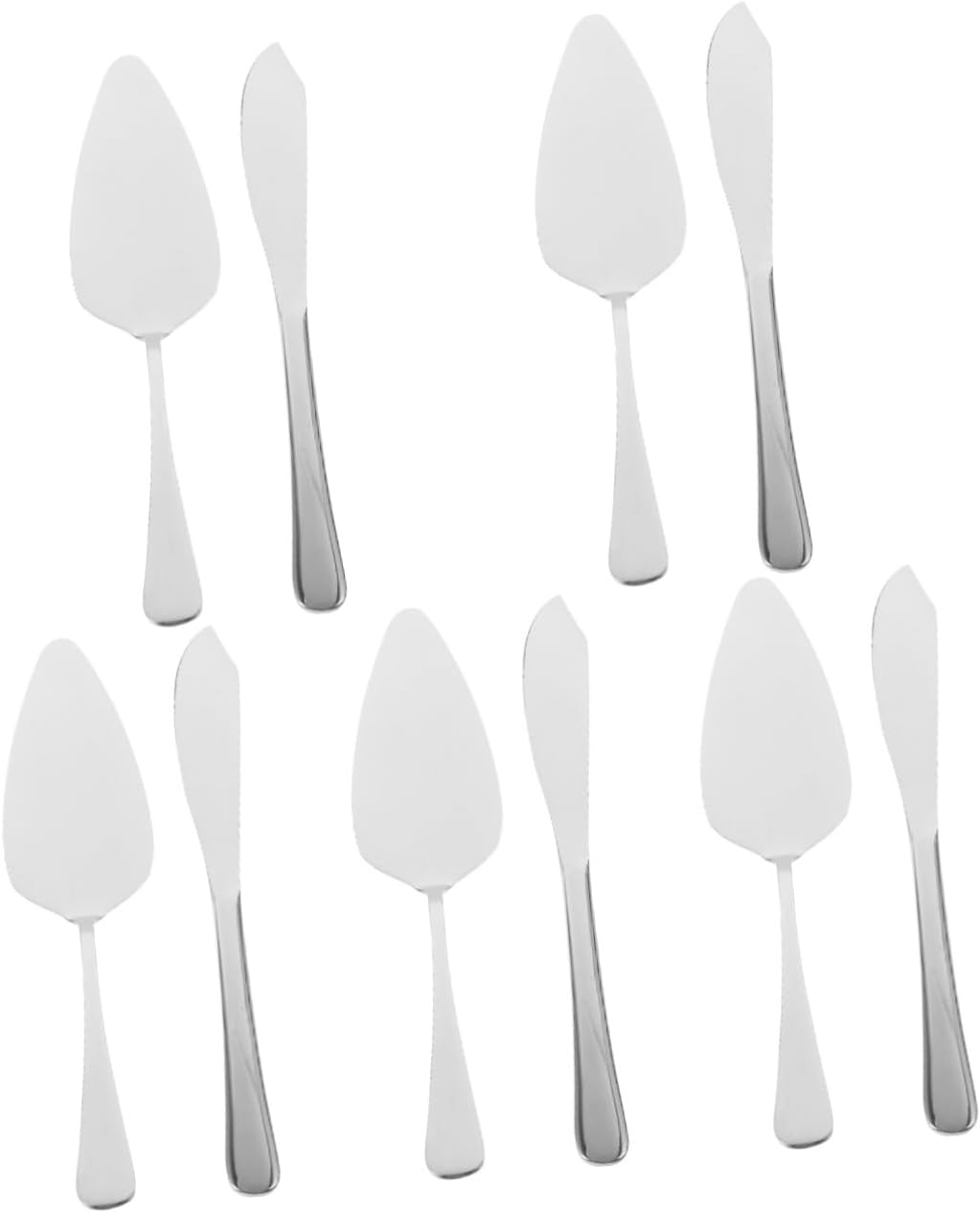 ABOOFAN 5sets Elegant Stainless Steel Wedding Cake Server Set Cake Cutter and Spatula for Weddings Birthdays and Special Occasions Easy to Clean Polished Design
