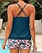 Best Two-Piece Bathing Suits for Modest Women over 50: Your Complete Guide to Confident Swimwear 4 Yonique Womens Blouson Tankini Swimsuits Two Piece Strappy Bathing Suit Tops with Shorts Criss Cross Swimwear Teal Flower L