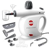 Outspurge Handheld Steam Cleaner, Pressurized Multi-Surface Steam Shot with 13 Accessories, Safety Lock, Steamer for Cleaning Floor, Upholstery, Grout, Windows, Couch and Car, White
