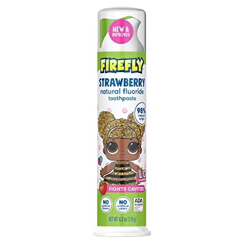 Firefly Kids Anti-Cavity Natural Fluoride Toothpaste, L.O.L. Surprise!, ADA Accepted, StrawberryFlavor, 4.2 Ounce Cover
