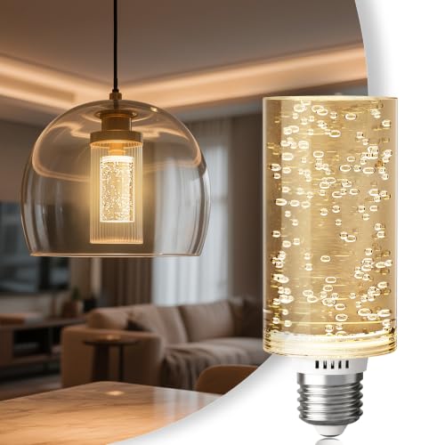 Image of JandCase LED Bulb, 5W, 3000K, 500LM Dimmable E26 Acrylic Bubble Bulb | Ceramic Base, Suitable for E26 Lighting Fixtures Including Chandeliers, Wall Sconces, Table Lamps, and Vanity Lights