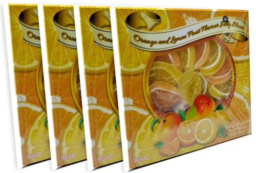 Orange and Lemon Candy Jelly Slices - Vegan - Vegetarian (Pack of 4-360g)