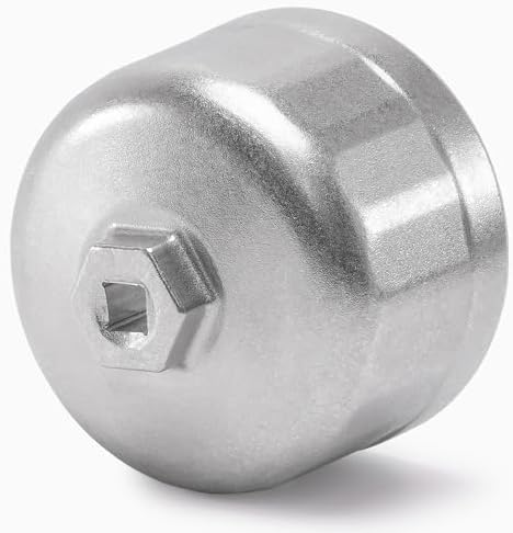 ELECHOI 86.4mm 16Flutes Oil Filter Cap Wrench Removal Tool Socket for BMW Engines/for Volvo with 86mm Filter Housing Caps, Silver Heavy-Duty Aluminum