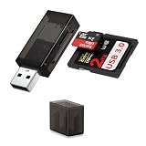 Viviber SDカードリーダー Type-A&USB3.0 カードリーダー 2-in-1マイクロsdカードリーダー SDXC/SDHC/microSDXC usb sdカードリーダー パソコン両対応 microsdカード アダプター MacBook/Windows/ChromebookなどUSB-Aデバイスに対応