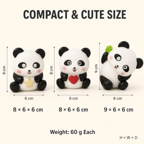 Image of Panda Night Lamp for Kids Room Decor Night Light Battery Operated Included (3 Panda Night Lamp Combo)